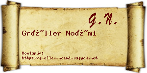 Gröller Noémi névjegykártya