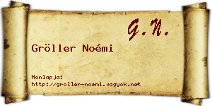 Gröller Noémi névjegykártya